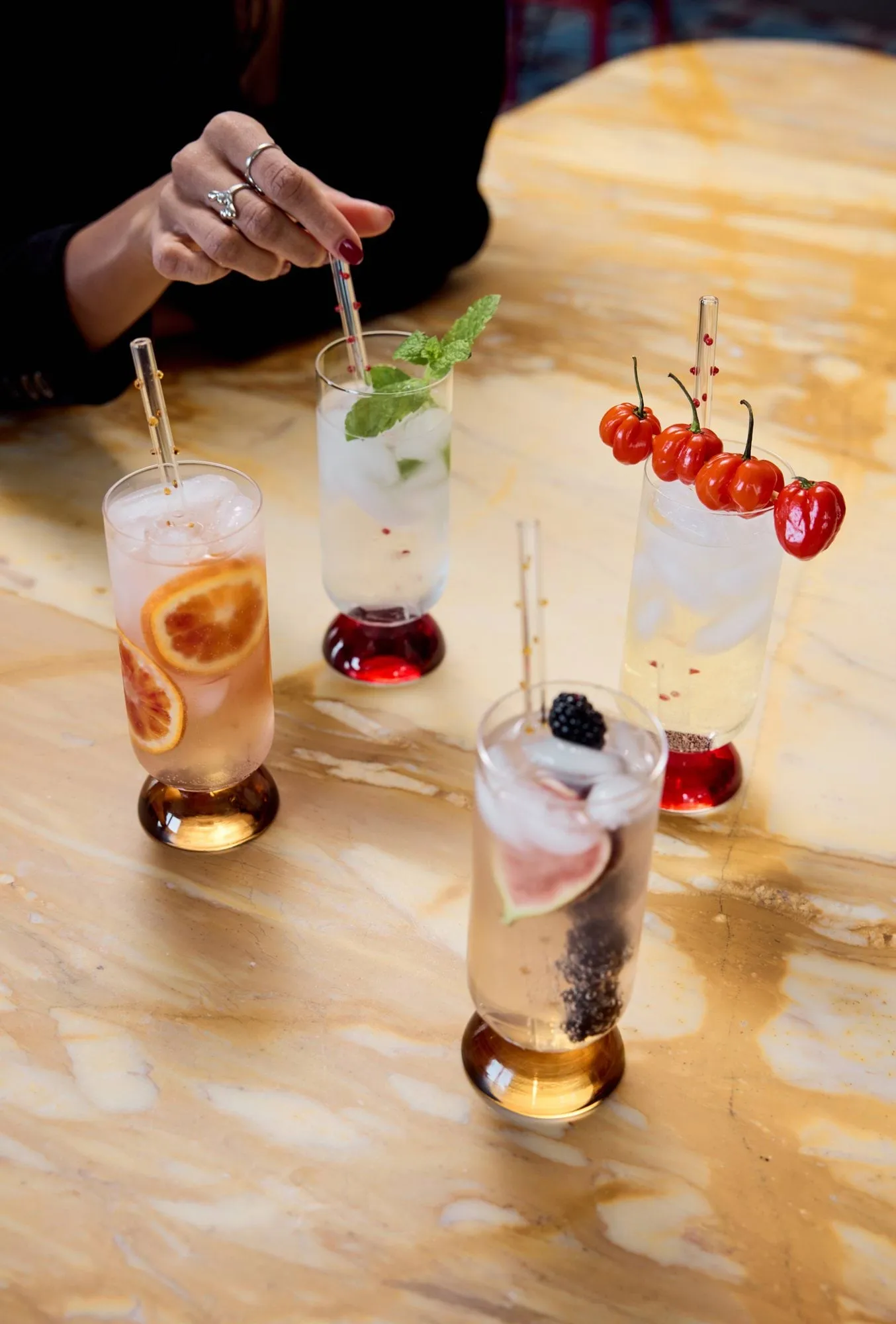 Spice högt dricksglas 38 cl 2-pack, Klar-röd Byon