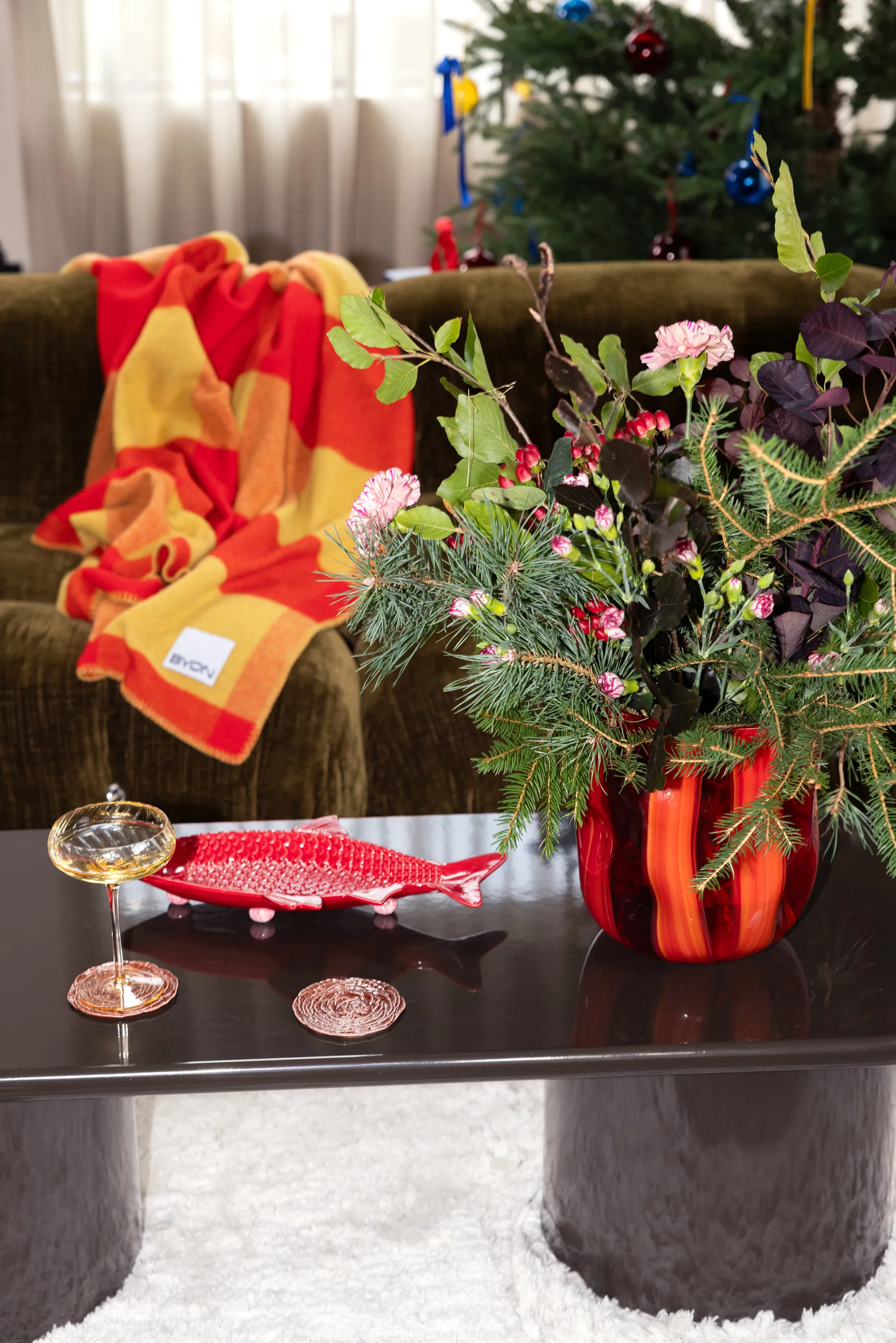 Triton vas 24 cm, Röd Byon