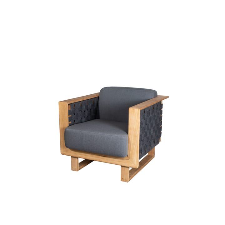 Angle loungefåtölj - tyg dark grey, teak - Cane-line