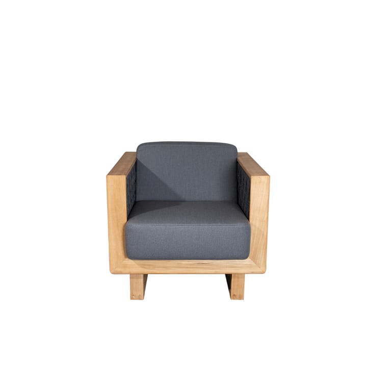 Angle loungefåtölj - tyg dark grey, teak - Cane-line