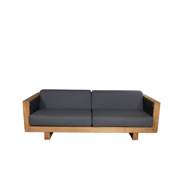 Angle Soffa 3-sits - tyg dark grey, teak - Cane-line