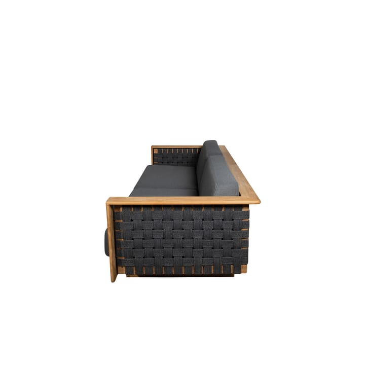 Angle Soffa 3-sits - tyg dark grey, teak - Cane-line