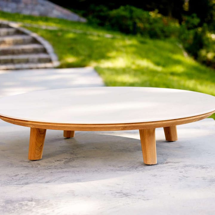 Aspect soffbord - fossil grey, teakrunderrede, cermaic - Cane-line