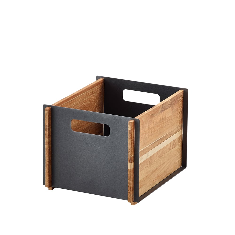 Cane-line Box förvaring Lava grey, teak | Skandinavisk Design | Hyllor & Hyllsystem för utomhusbruk | Grå