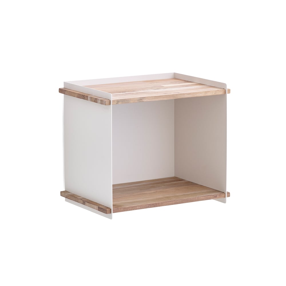 Cane-line Box Wall förvaring White, teak | Skandinavisk Design | Hyllor & Hyllsystem för utomhusbruk | Vit