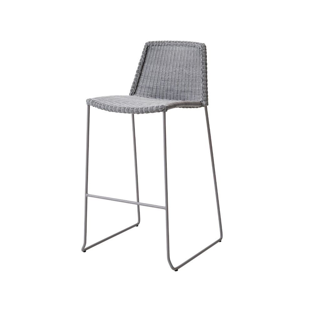 Cane-line Breeze barstol Light grey | Skandinavisk Design | Trädgårdsstolar | Grå