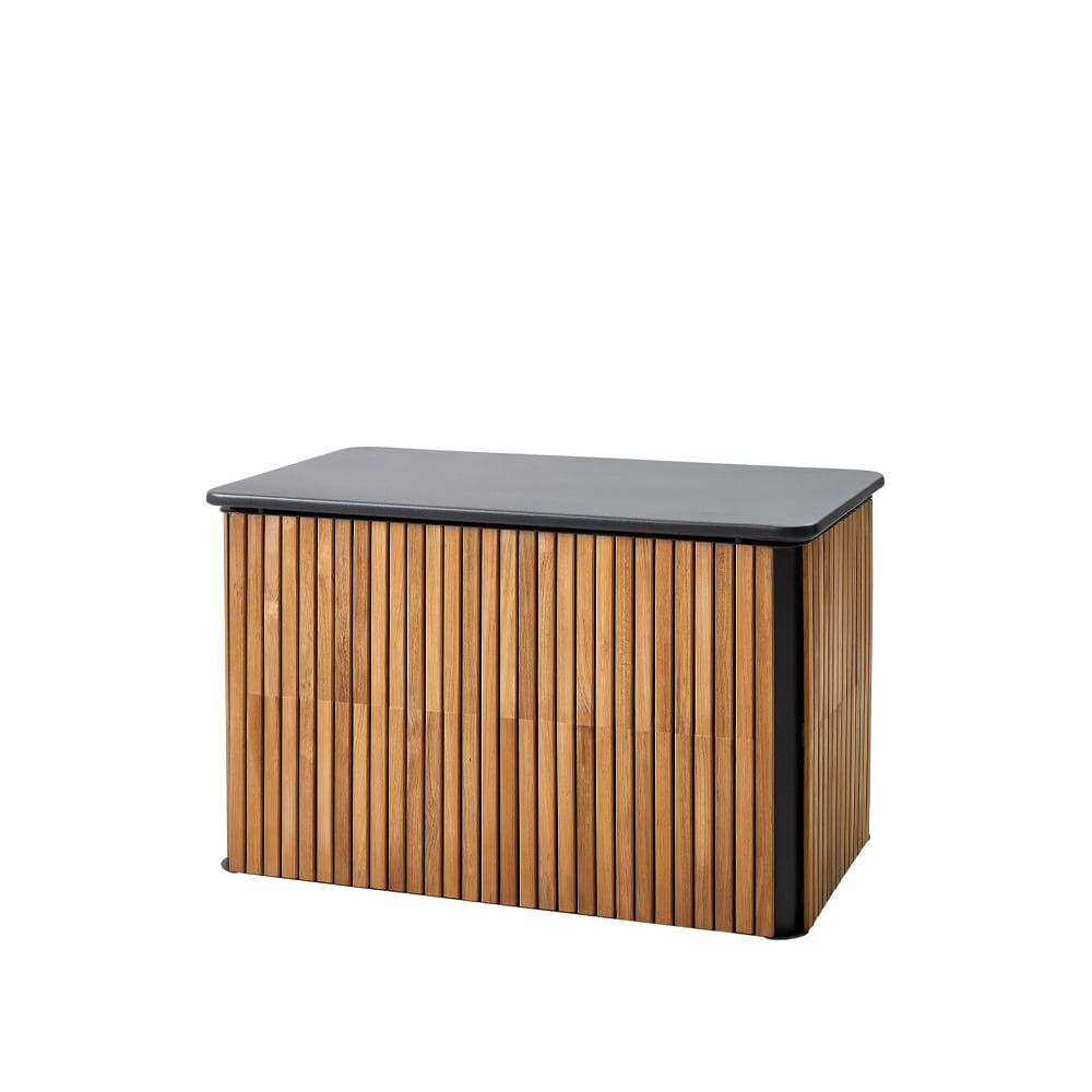 Cane-line Combine dynbox Teak, lava grey, liten | Skandinavisk Design | Hyllor & Hyllsystem för utomhusbruk | Brun
