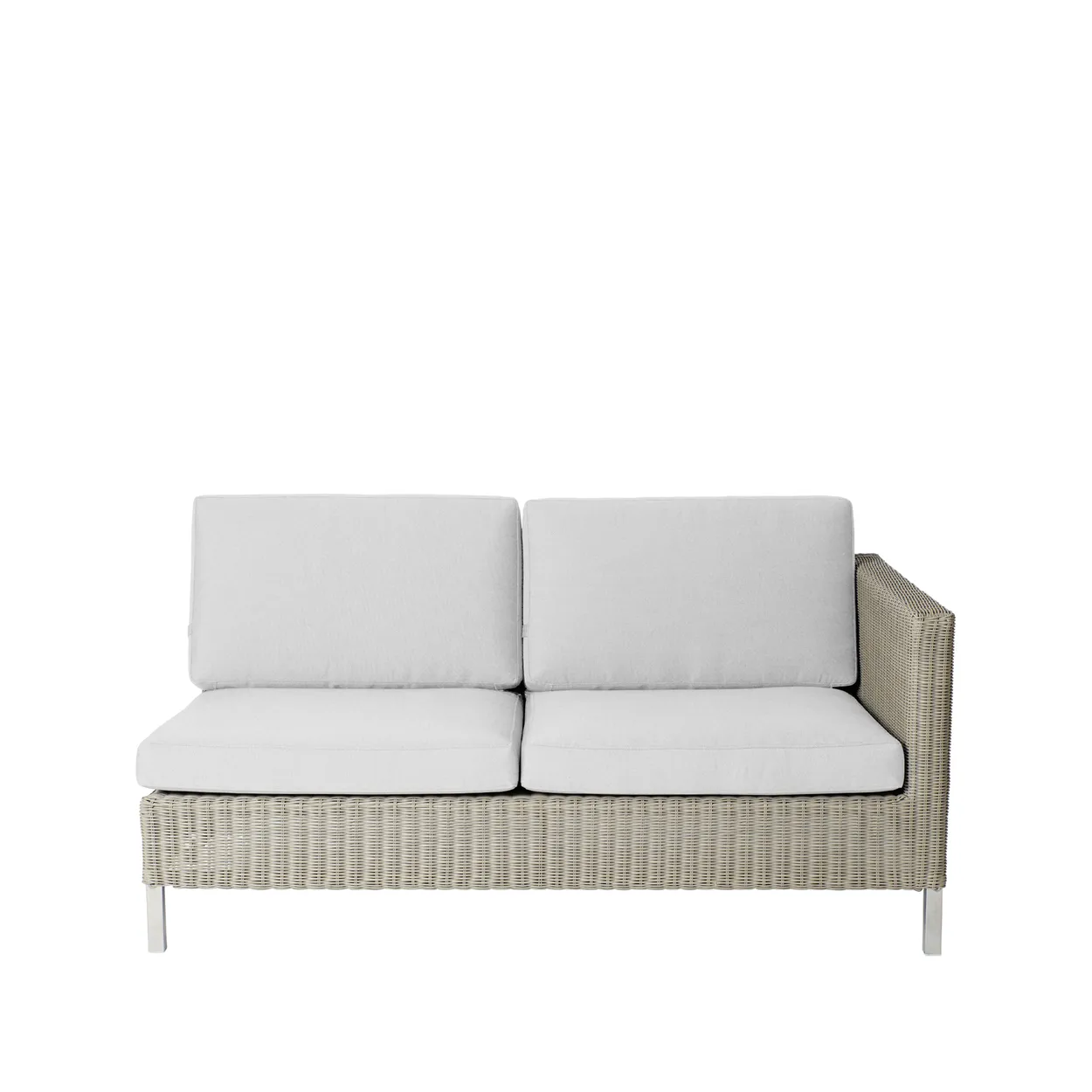Cane-line Connect modulsoffa 2-sits taupe, vänster, vita dynor