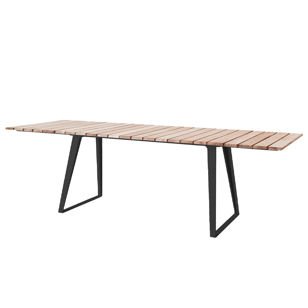 Cane-line Copenhagen matbord Teak, lava grey stativ