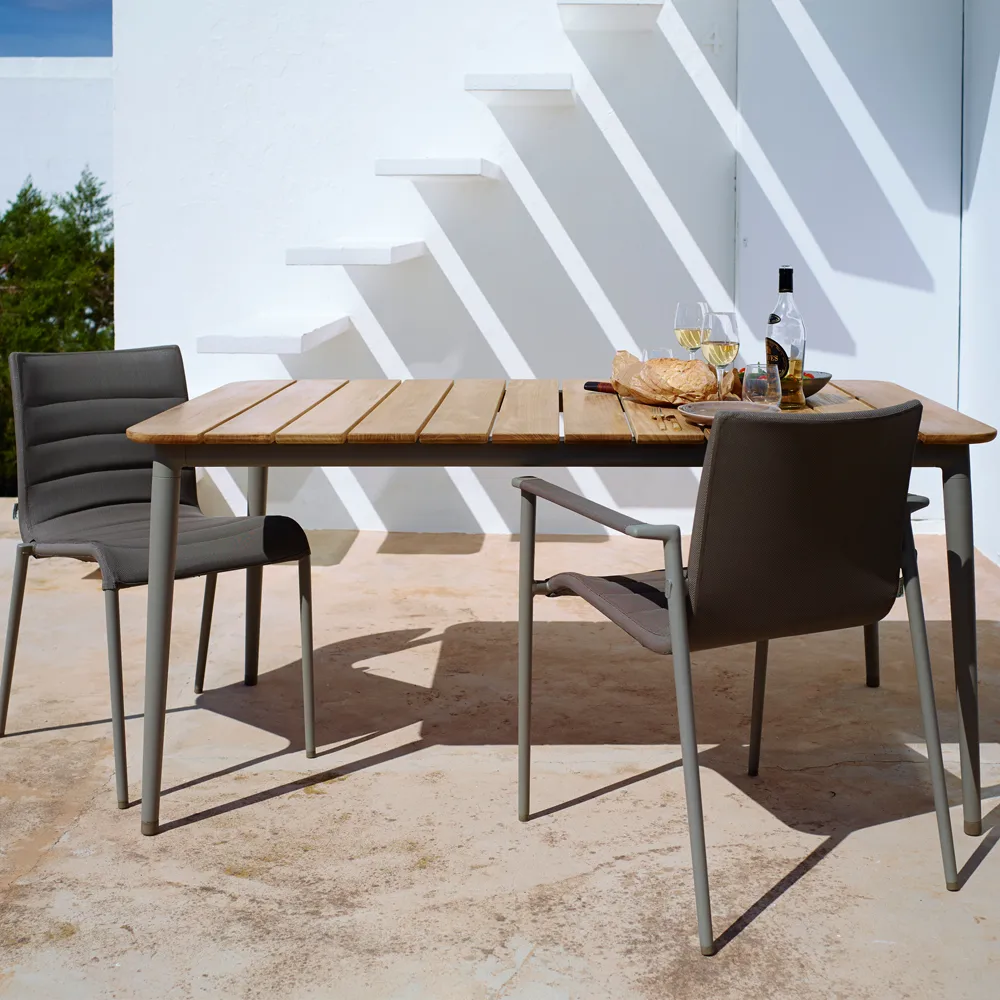 Core matbord teak 160x90x74 cm, Lava grey stativ Cane-line