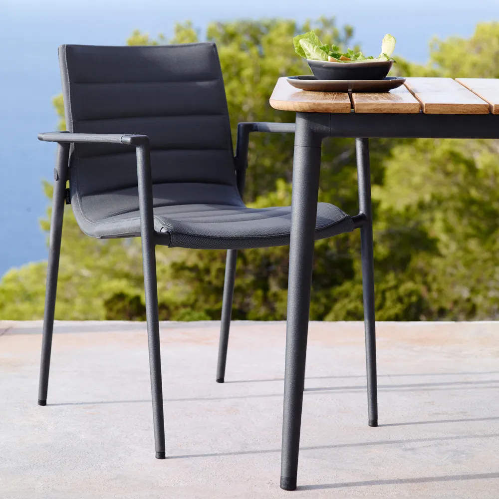Core matbord teak 160x90x74 cm, Lava grey stativ Cane-line