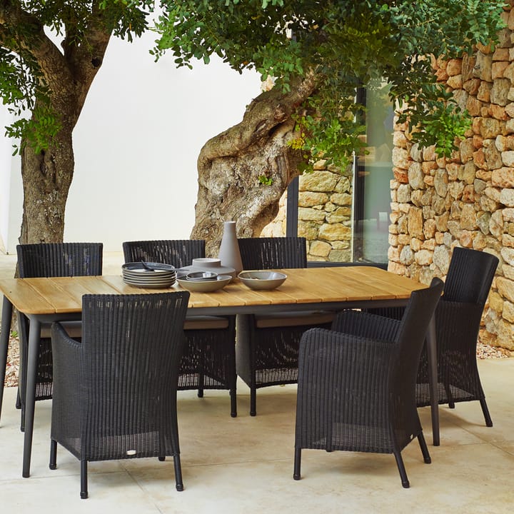 Core matbord teak 210x100x74 cm - Taupefärgat stativ - Cane-line