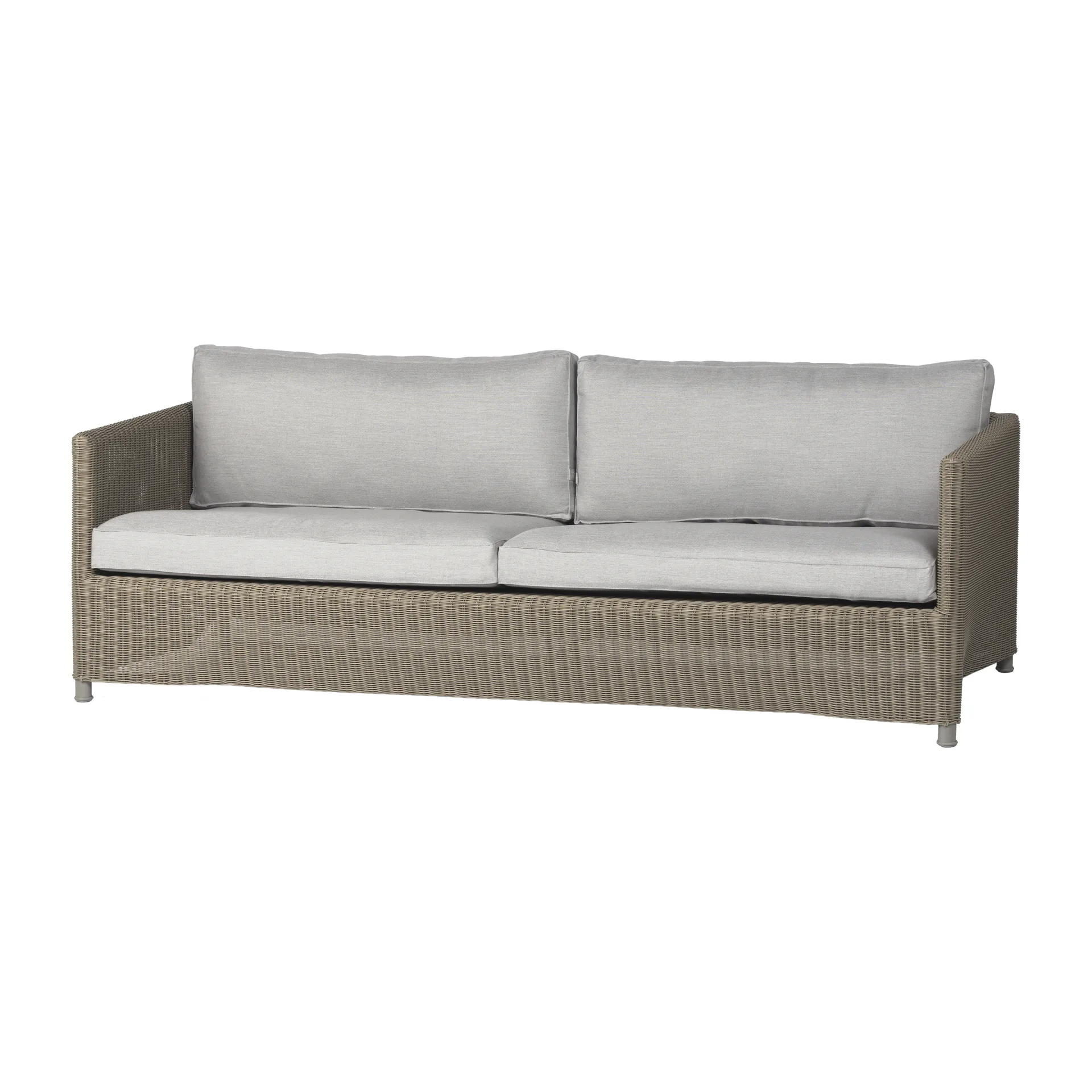Diamond 3-sits soffa, Natural, caneline natté light grey Cane-line