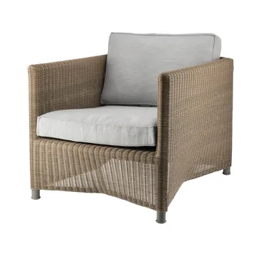 Diamond loungefåtölj - natural, tyg caneline natté light grey - Cane-line