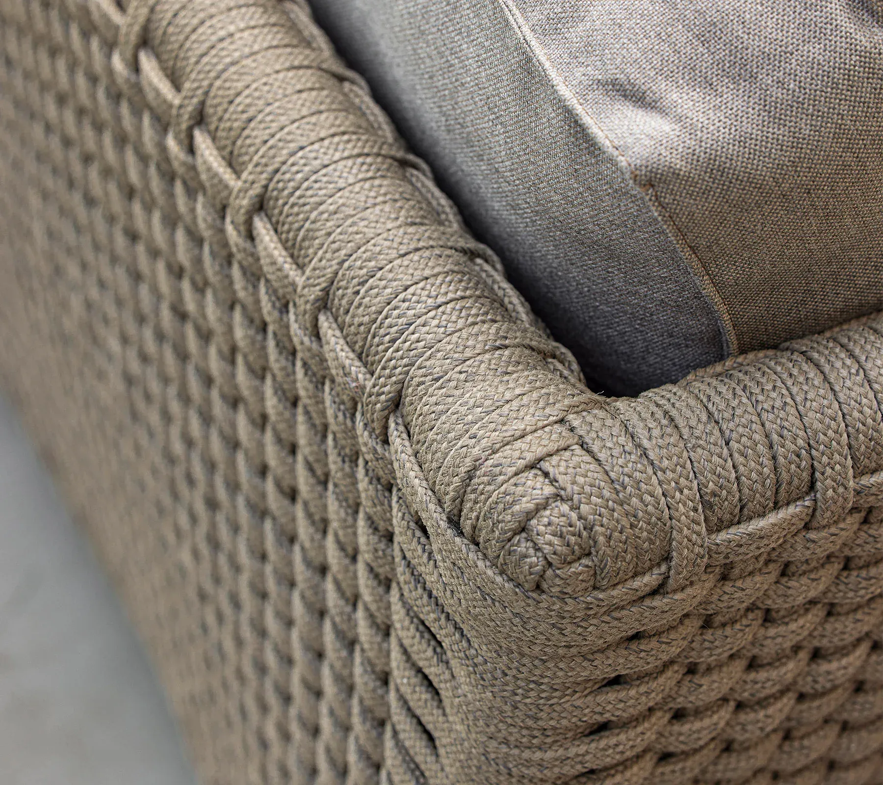 Diamond soffa 3-sits soft rope, Cane-Line Natté taupe Cane-line