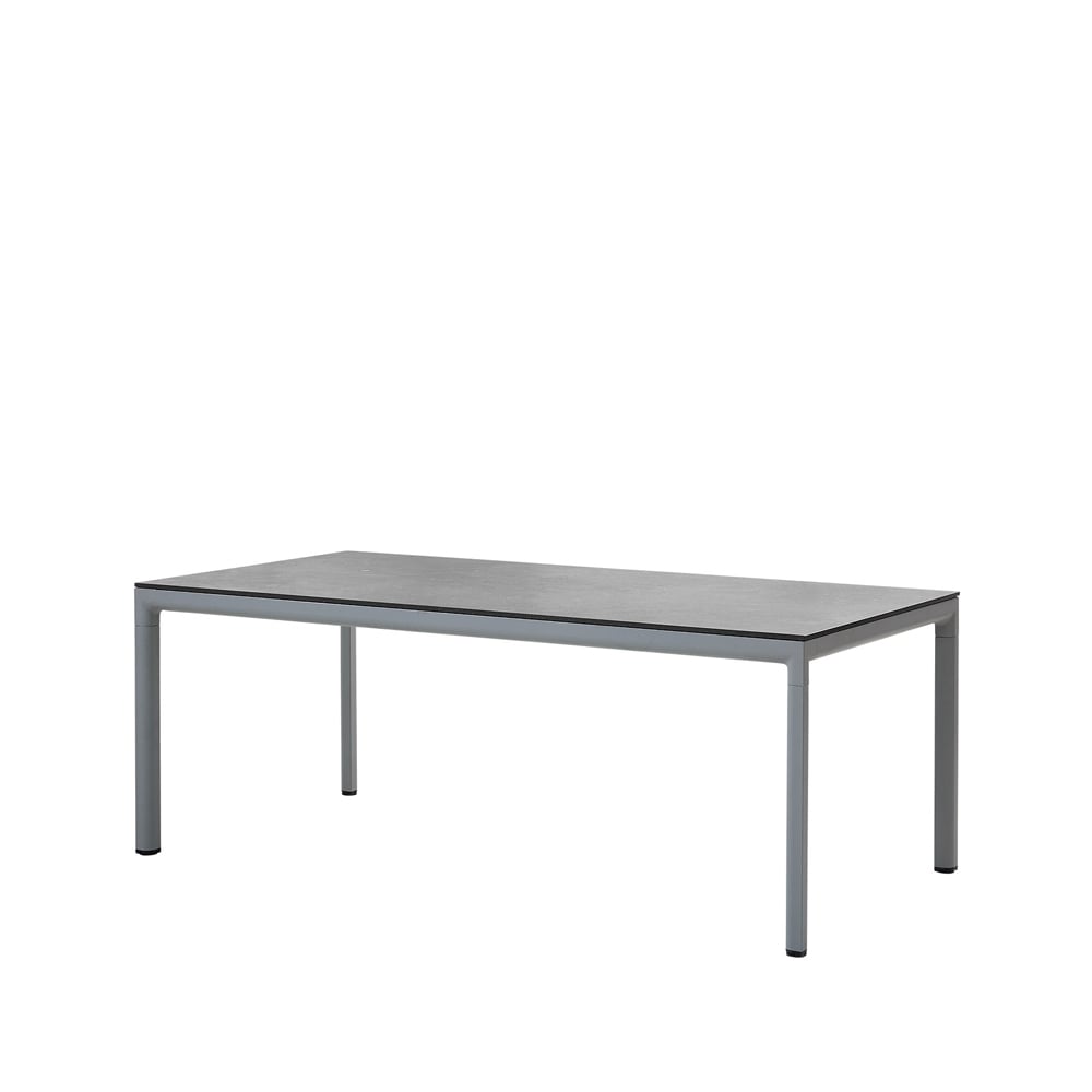 Cane-line Drop matbord Fossil black-ljusgrå aluminiumstativ 100x200cm