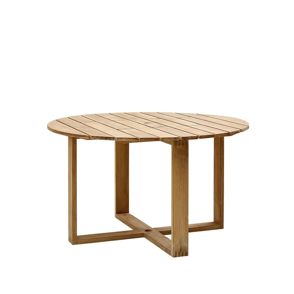 Cane-line Endless matbord runt teak 130 cm | Skandinavisk Design | Trädgårdsbord | Brun