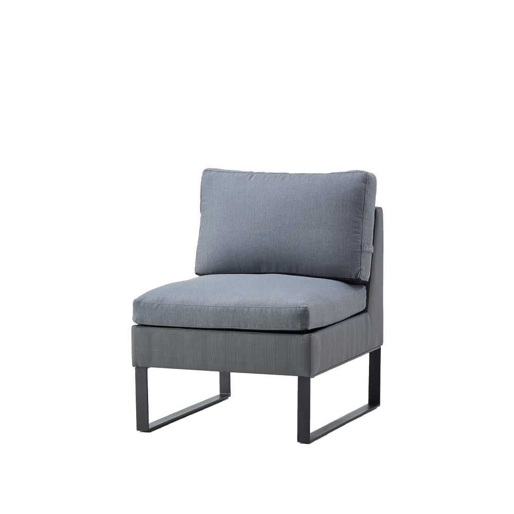 Cane-line Flex modulsoffa Grey, enkel, inkl. dynor | Skandinavisk Design | Trädgårdssoffor | Grå