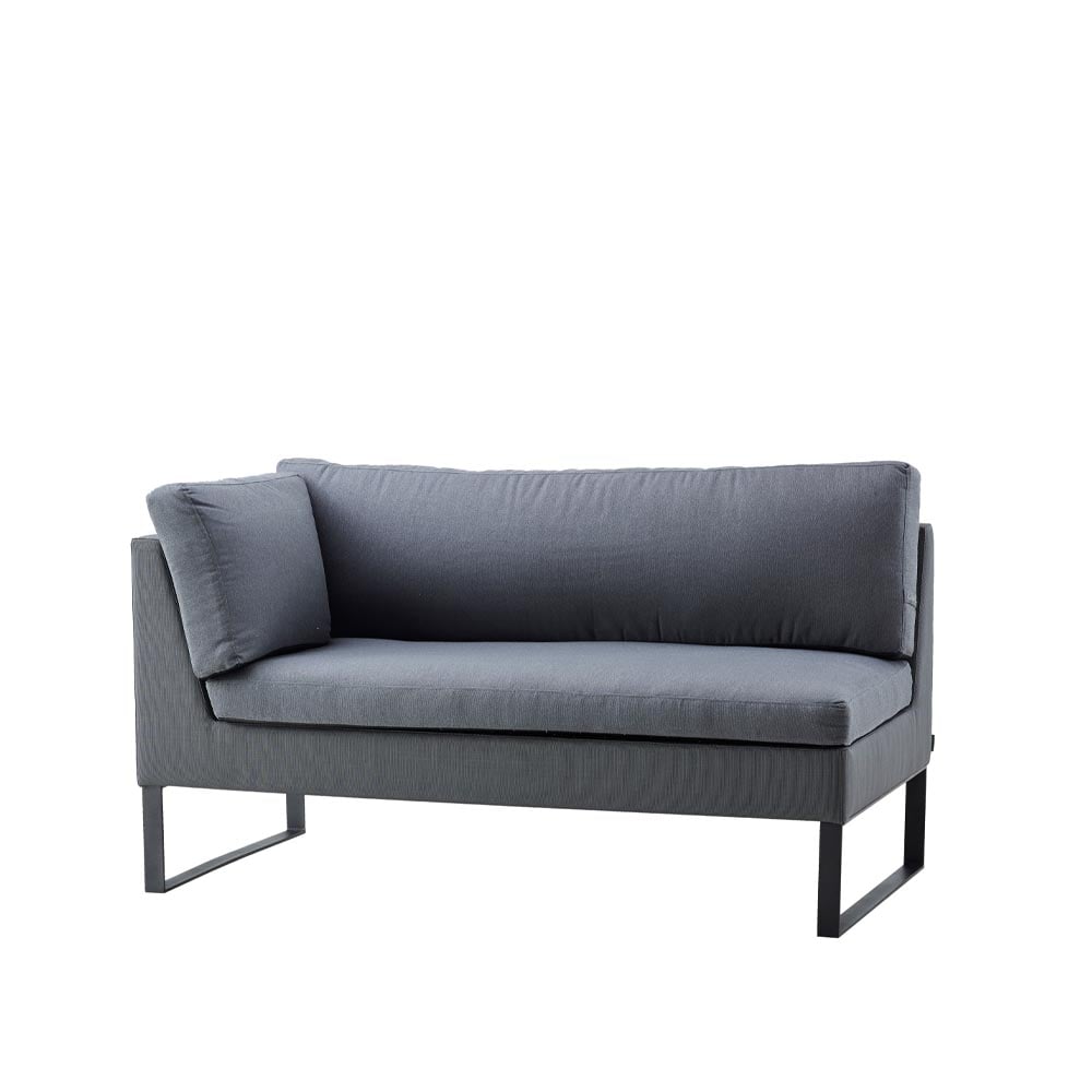 Cane-line Flex modulsoffa Grey, höger, inkl. dynor | Skandinavisk Design | Trädgårdssoffor | Grå