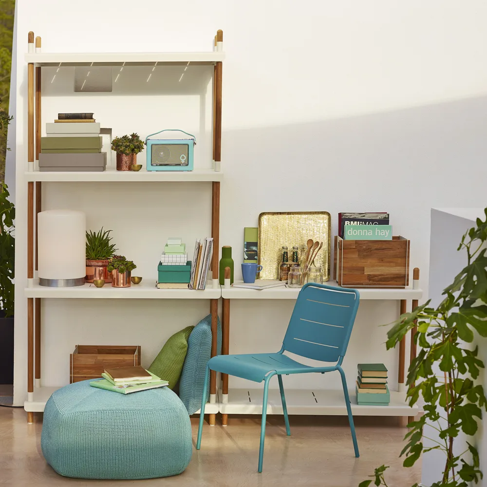 Frame hyllsystem, Lava grey, låg, teak Cane-line