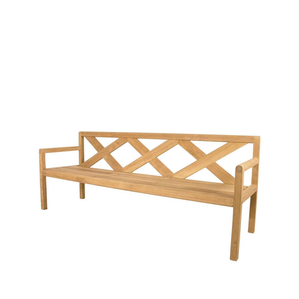 Cane-line Grace 3-sits bänk Teak | Skandinavisk Design | Trädgårdsbänkar | Brun