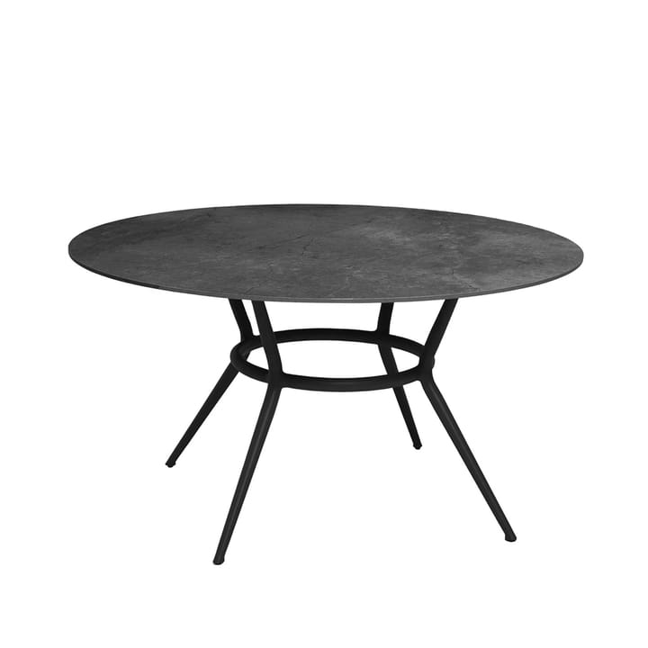 Joy matbord runt - fossil black, ø144 cm, lavagrått underrede - Cane-line