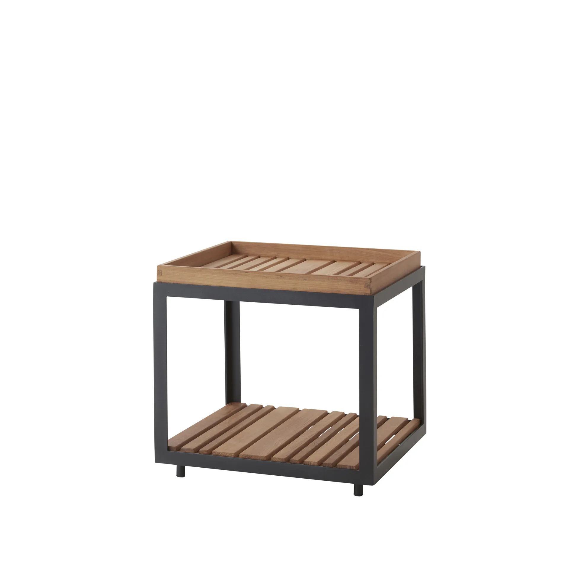 Level sidobord, Teak-lava grey stativ Cane-line