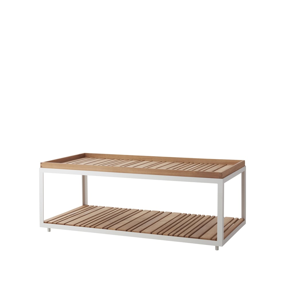 Cane-line Level soffbord teak 62x122 cm White | Skandinavisk Design | Trädgårdsbord | Brun