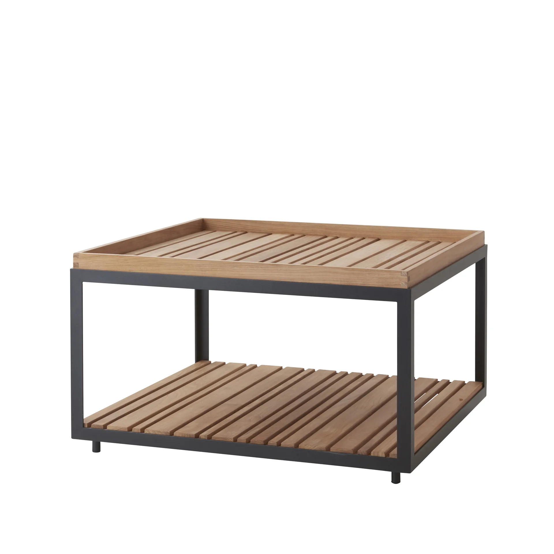 Level soffbord teak 79x79 cm, Lava grey Cane-line