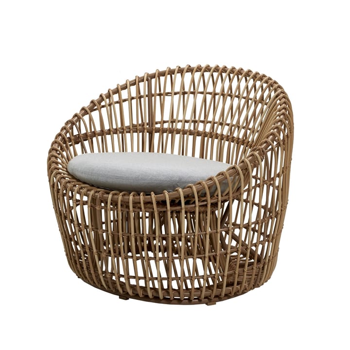 Nest Round fåtölj - tyg cane-line natté light grey, rotting - Cane-line
