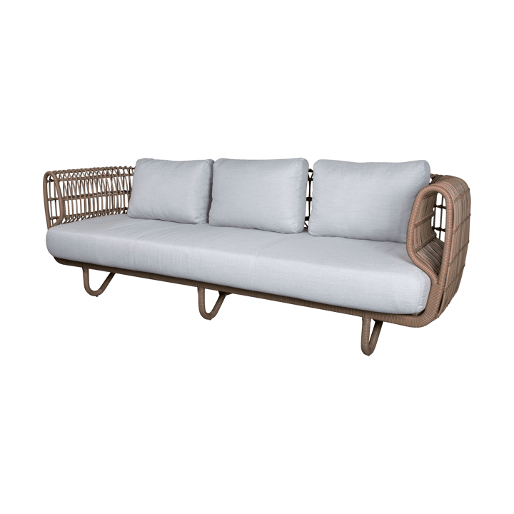 Nest soffa 3-sits weave - Natural, Cane-Line Natté light grey - Cane-line