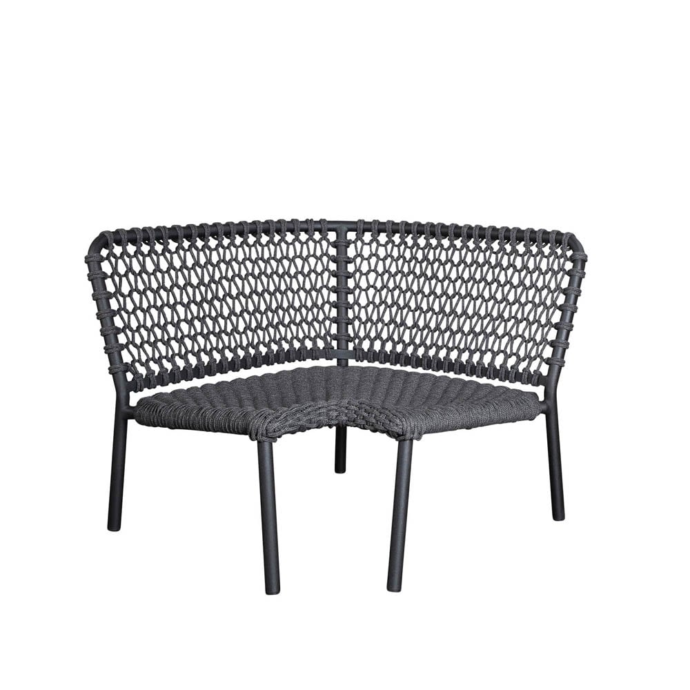 Cane-line Ocean modulsoffa Dark grey, hörndel | Skandinavisk Design | Trädgårdssoffor | Grå