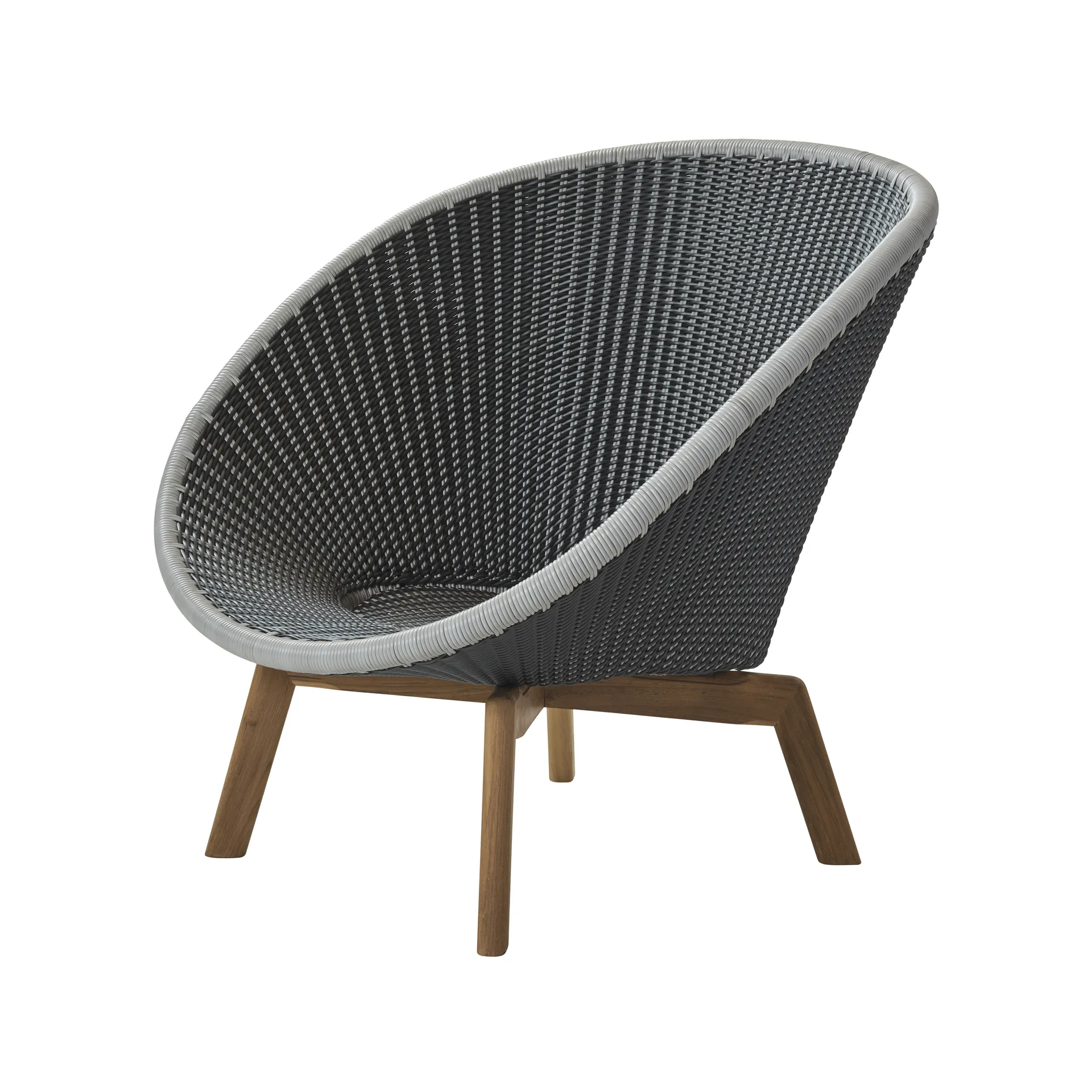 Peacock Weave loungefåtölj, Grey/light grey, ben i teak Cane-line