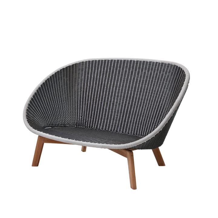 Peacock Weave soffa - 2-sits grey/light grey, teakben - Cane-line