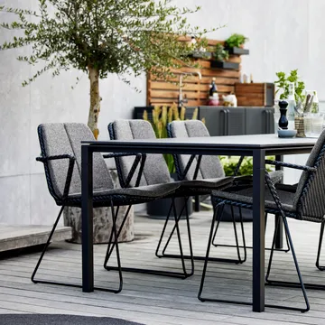 Pure bord 200x100 cm Basalt grey-lava grey - Cane-line
