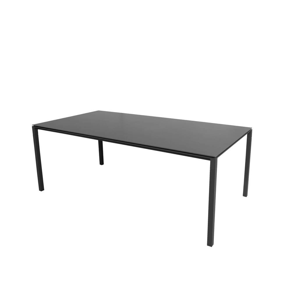 Cane-line Pure matbord Nero-lava grey 200x100 cm | Skandinavisk Design | Trädgårdsbord | Svart