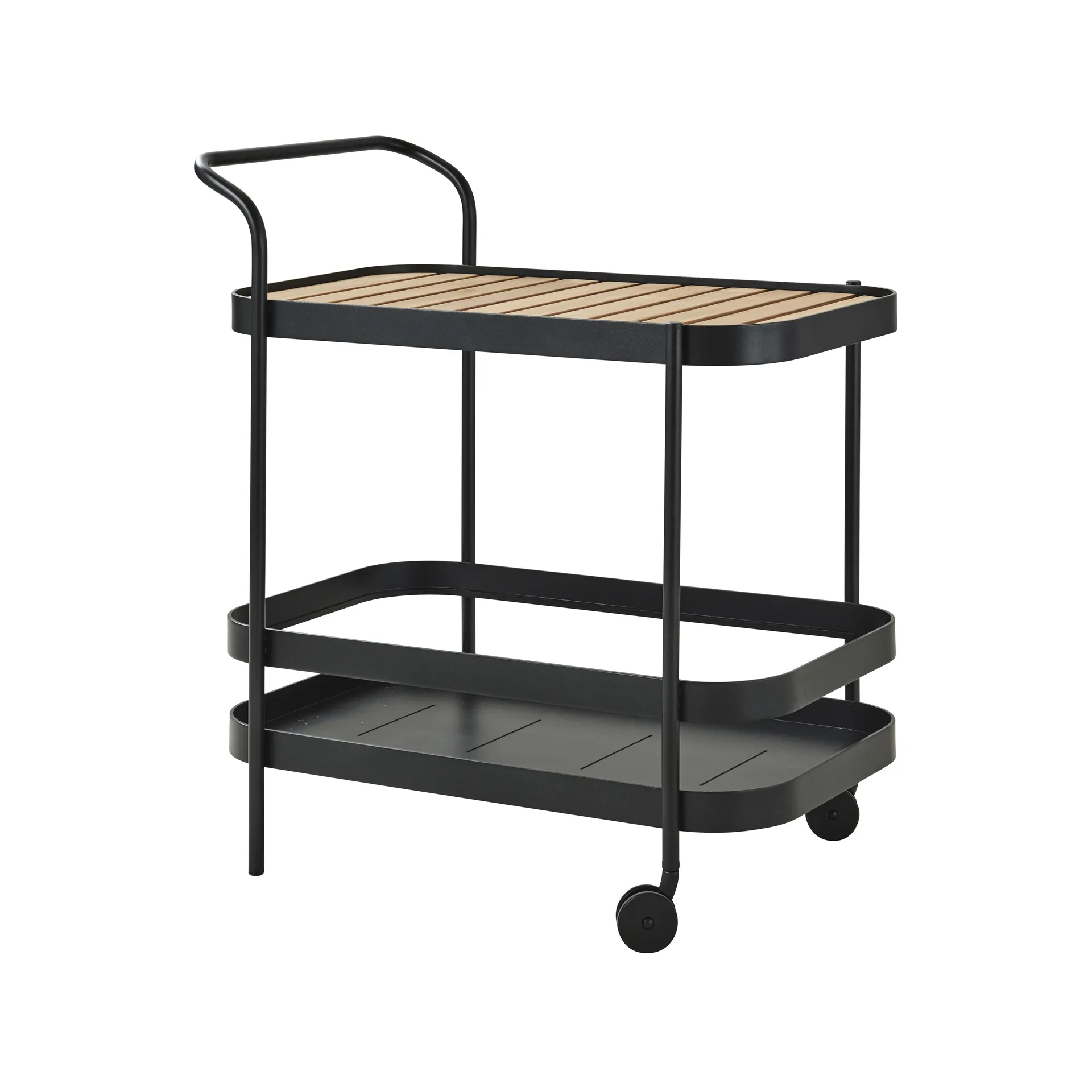 Roll serveringsvagn, Lava grey, inkl. teakbordskiva Cane-line