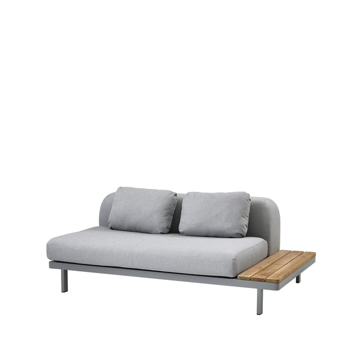 Space modulsoffa 2-sits light grey - Höger sidoskiva teak-grå alu.stativ - Cane-line