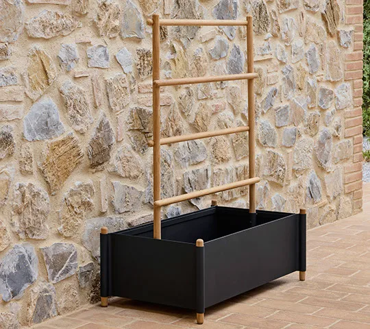 Sticks påbyggnadsben till blomlåda, Lava grey Cane-line