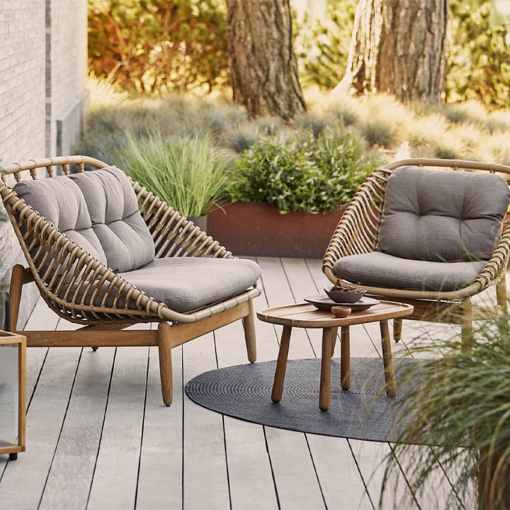 String 2-sits soffa teakben, Cane-Line airtouch taupe Cane-line