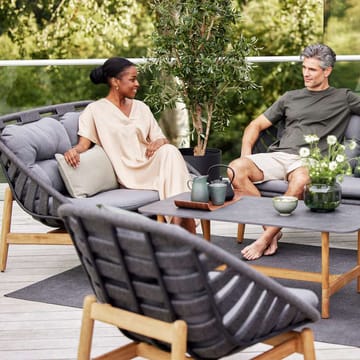 Strington 2-sits soffa teak - tyg cane-line AirTouch grey - Cane-line