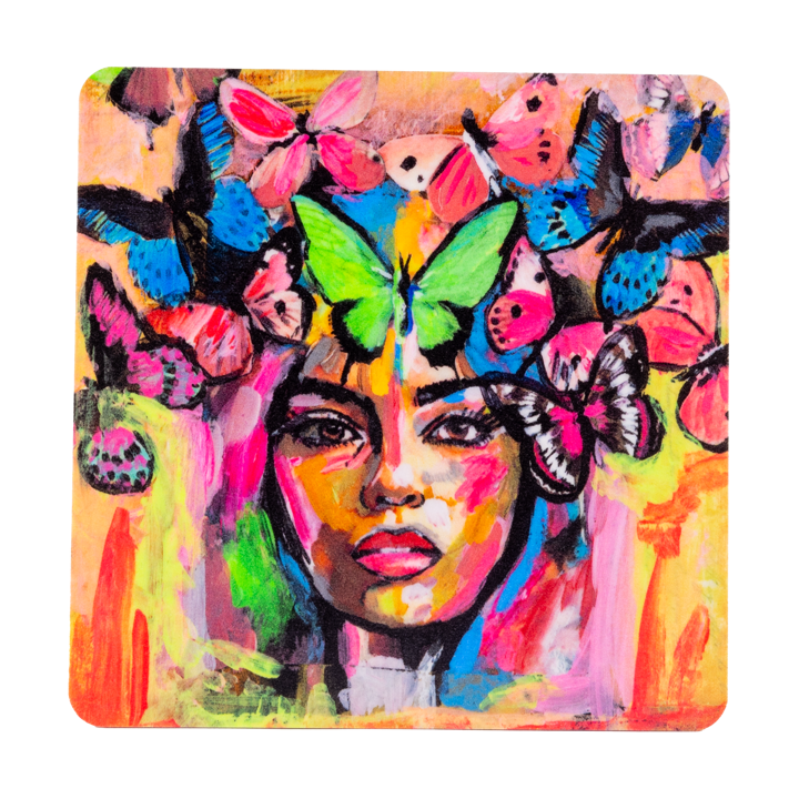 Coming back to life glasunderlägg 9x9 cm, Multi Carolina Gynning