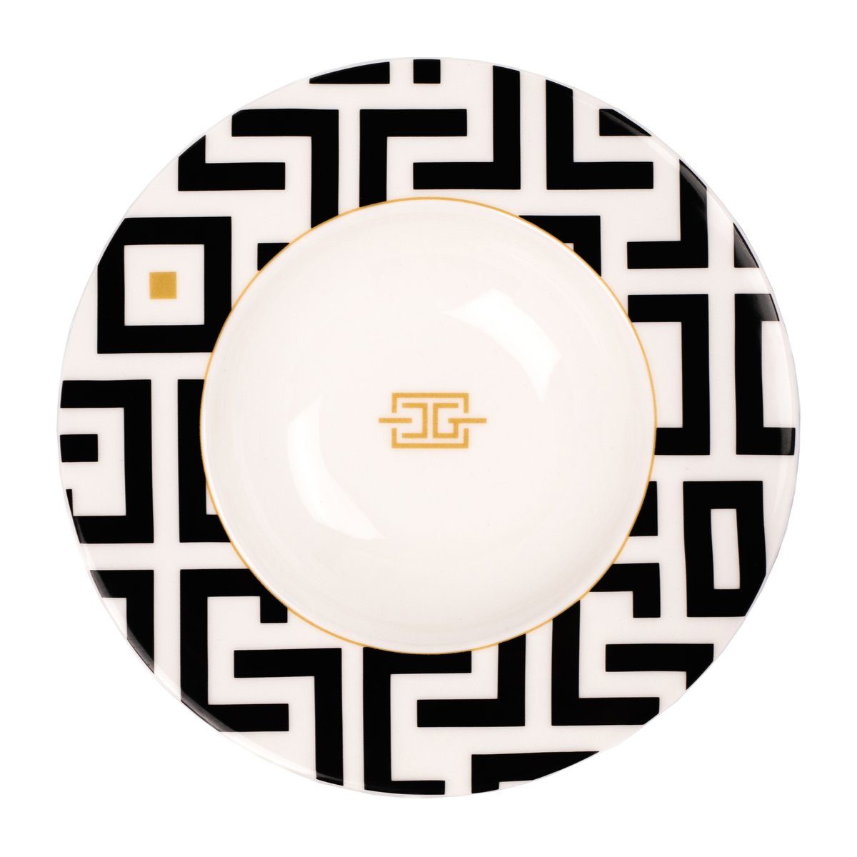 Carolina Gynning DECO djup tallrik 24,5 cm Vit-svart