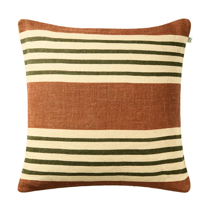 Aria kuddfodral - Apricot orange-cactus green, 50x50 cm - Chhatwal & Jonsson