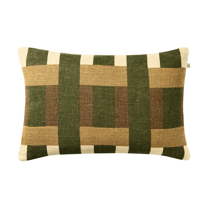 Benaras kuddfodral - Cactus Green-Taupe-Khaki, 40x60 cm - Chhatwal & Jonsson