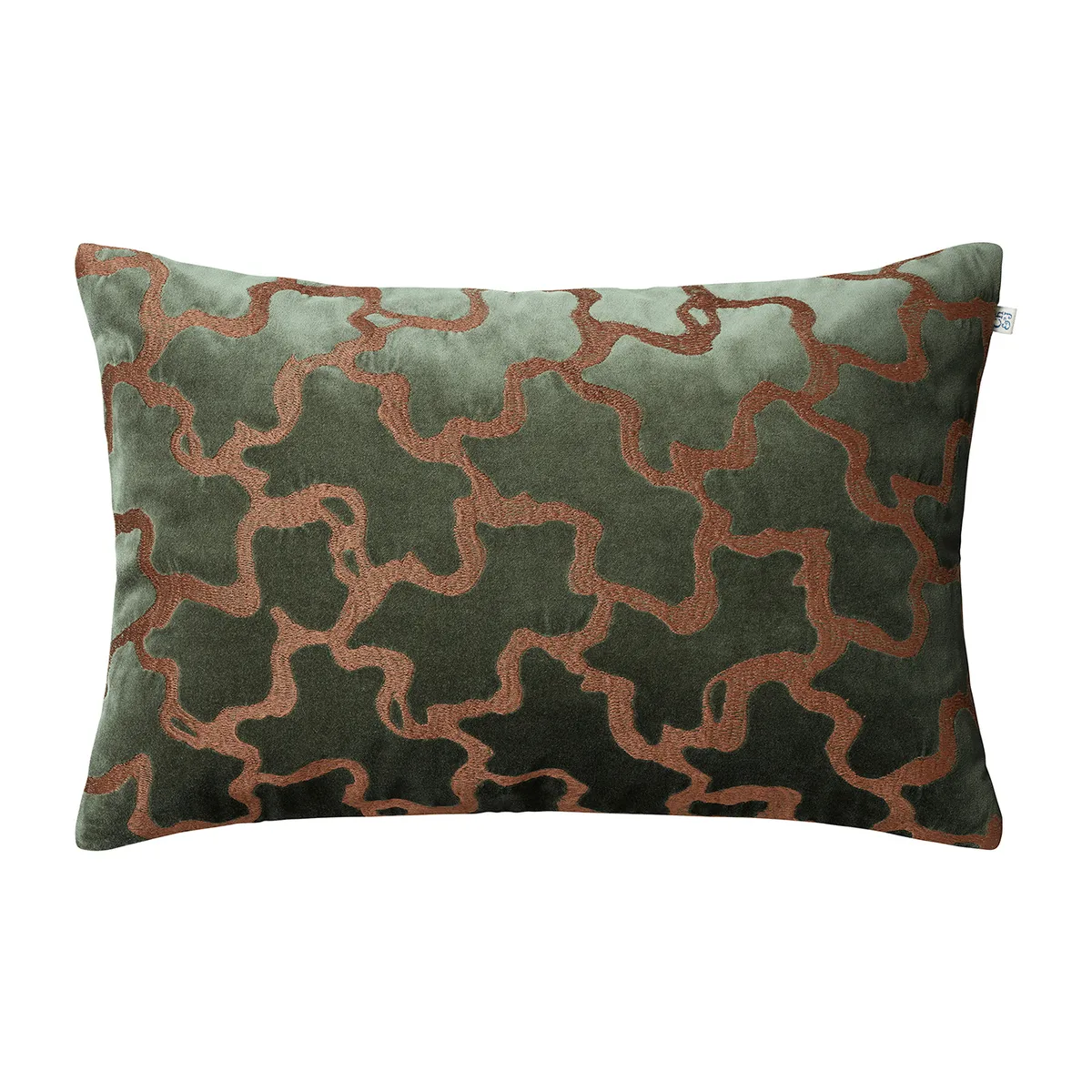 Chhatwal & Jonsson Chand kuddfodral 40x60 cm Forest green-cognac