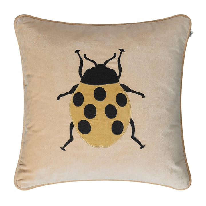 Embroidered Beetle kuddfodral 50x50 cm - Beige-spicy yellow - Chhatwal & Jonsson