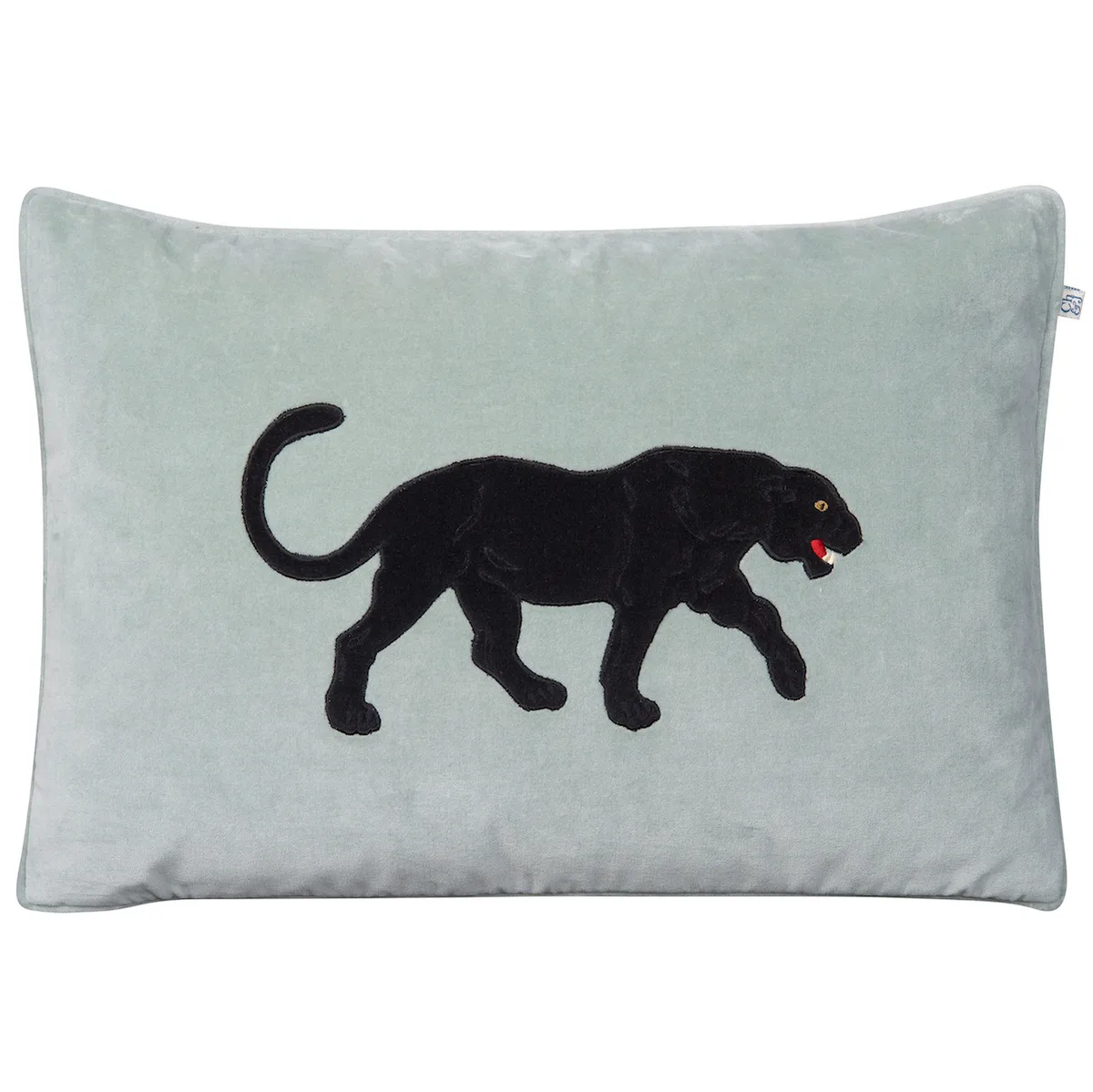 Chhatwal & Jonsson Embroidered Black Panther kuddfodral 40x60 cm Aqua