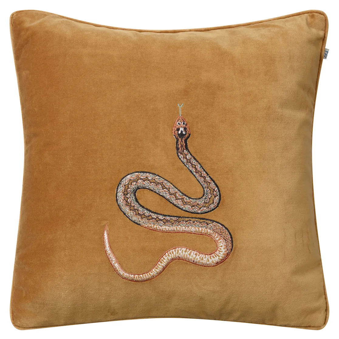 Chhatwal & Jonsson Embroidered Cobra kuddfodral 50x50 cm Masala yellow
