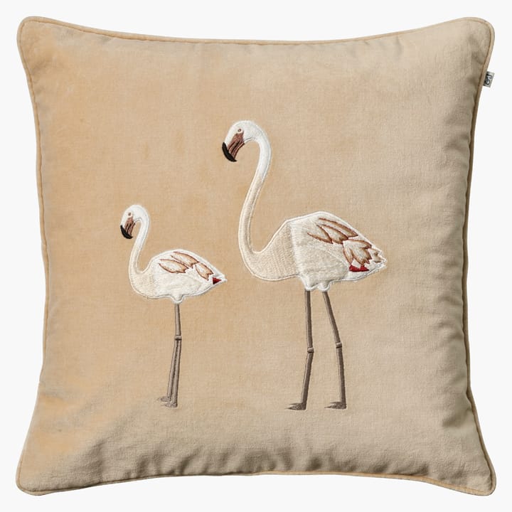 Embroidered Flamingo kuddfodral 50x50 cm - Beige - Chhatwal & Jonsson